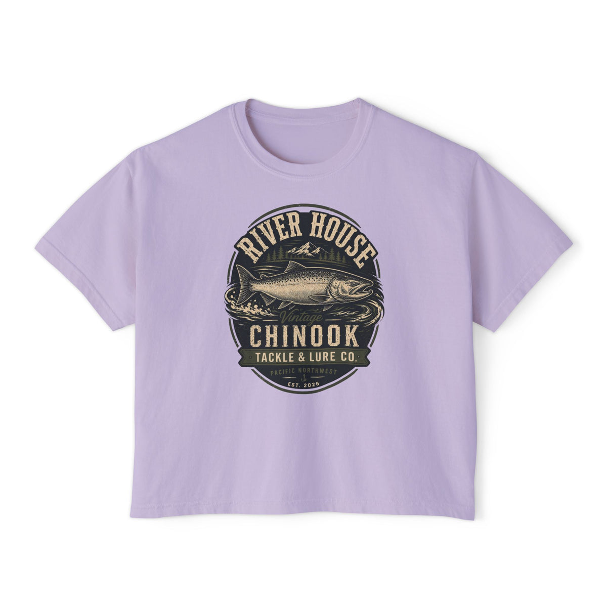 River House Chinook Shield Women’s Boxy Tee – River House Tackle Co. product view 5