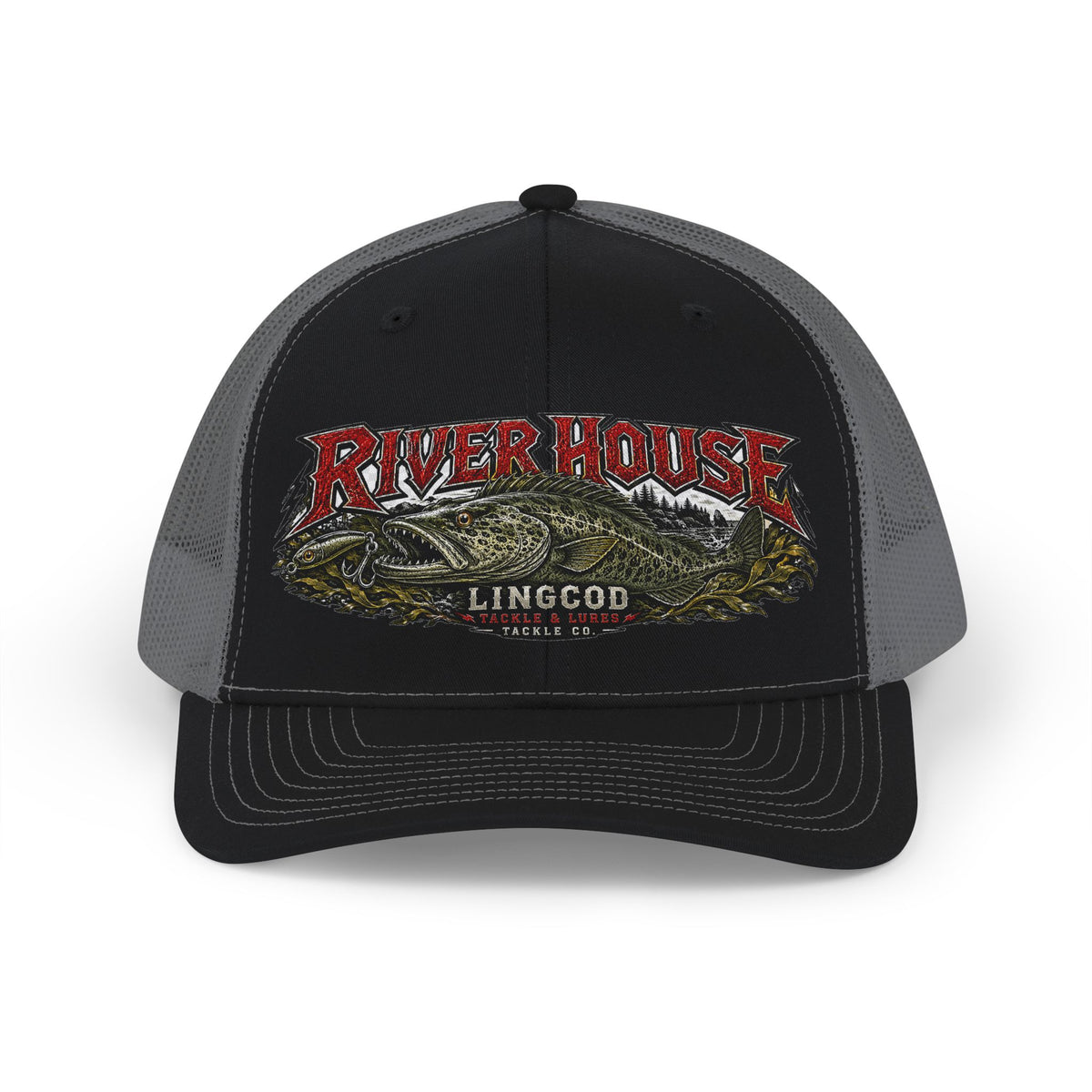 River House Lingcod Trucker Hat — front view