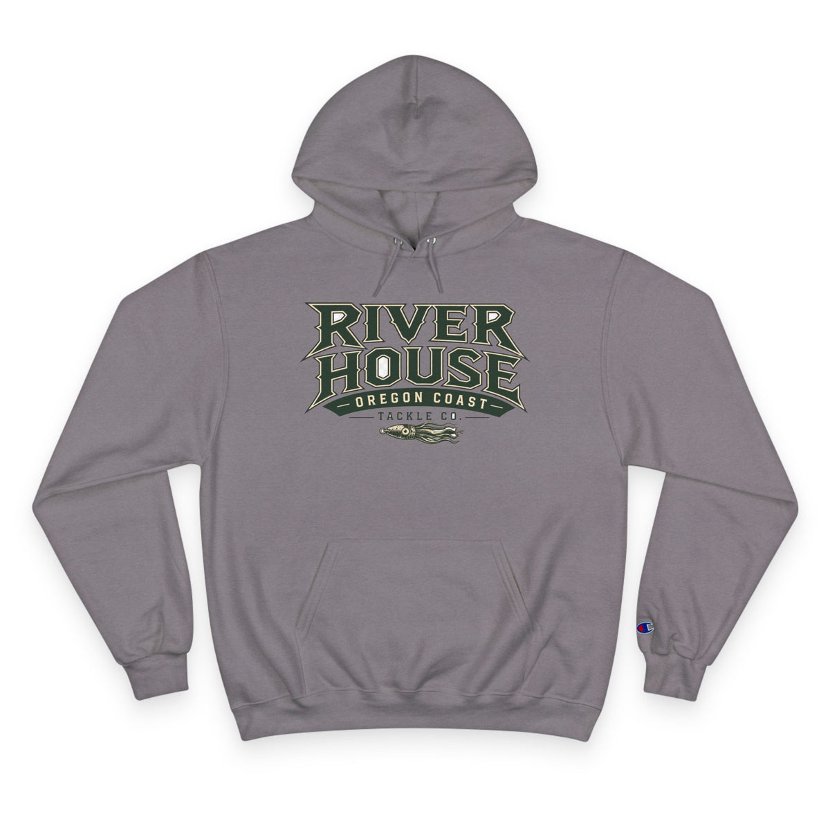 River House Salmon Lodge Champion Hoodie – River House Tackle Co. product view 4