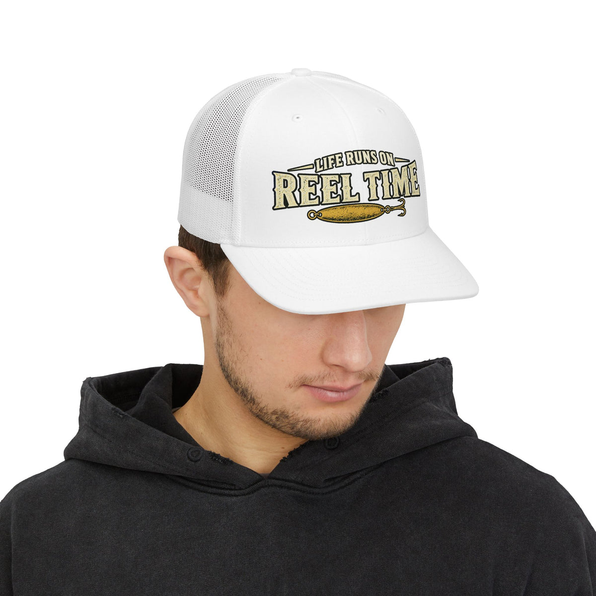 River House Reel Time Trucker Hat – River House Tackle Co. product view 2