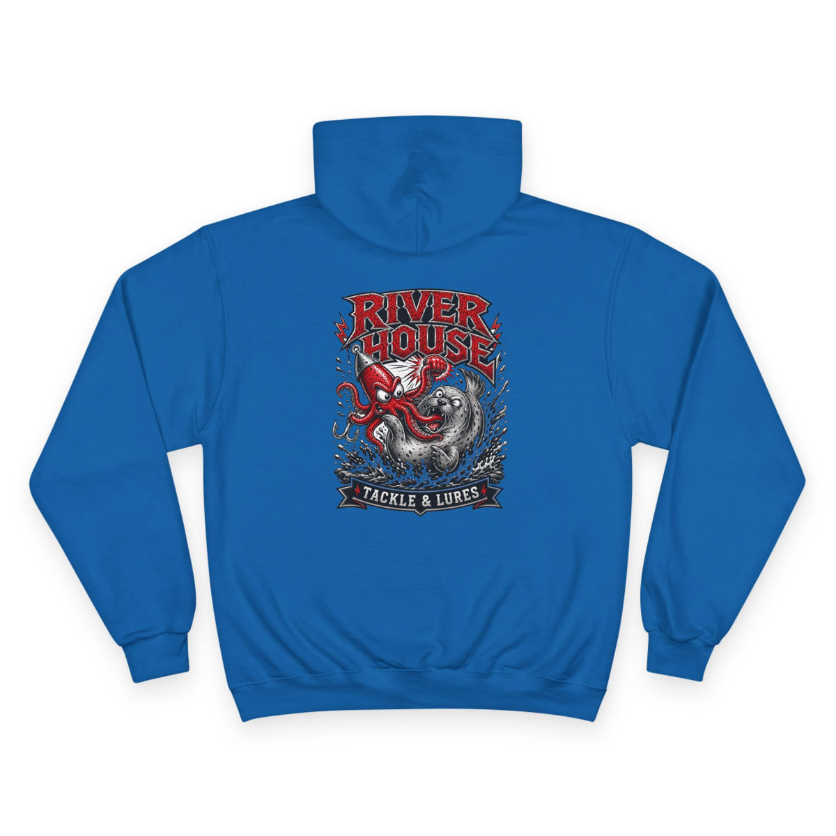 River House Inky Squid Lure Champion Hoodie — front view