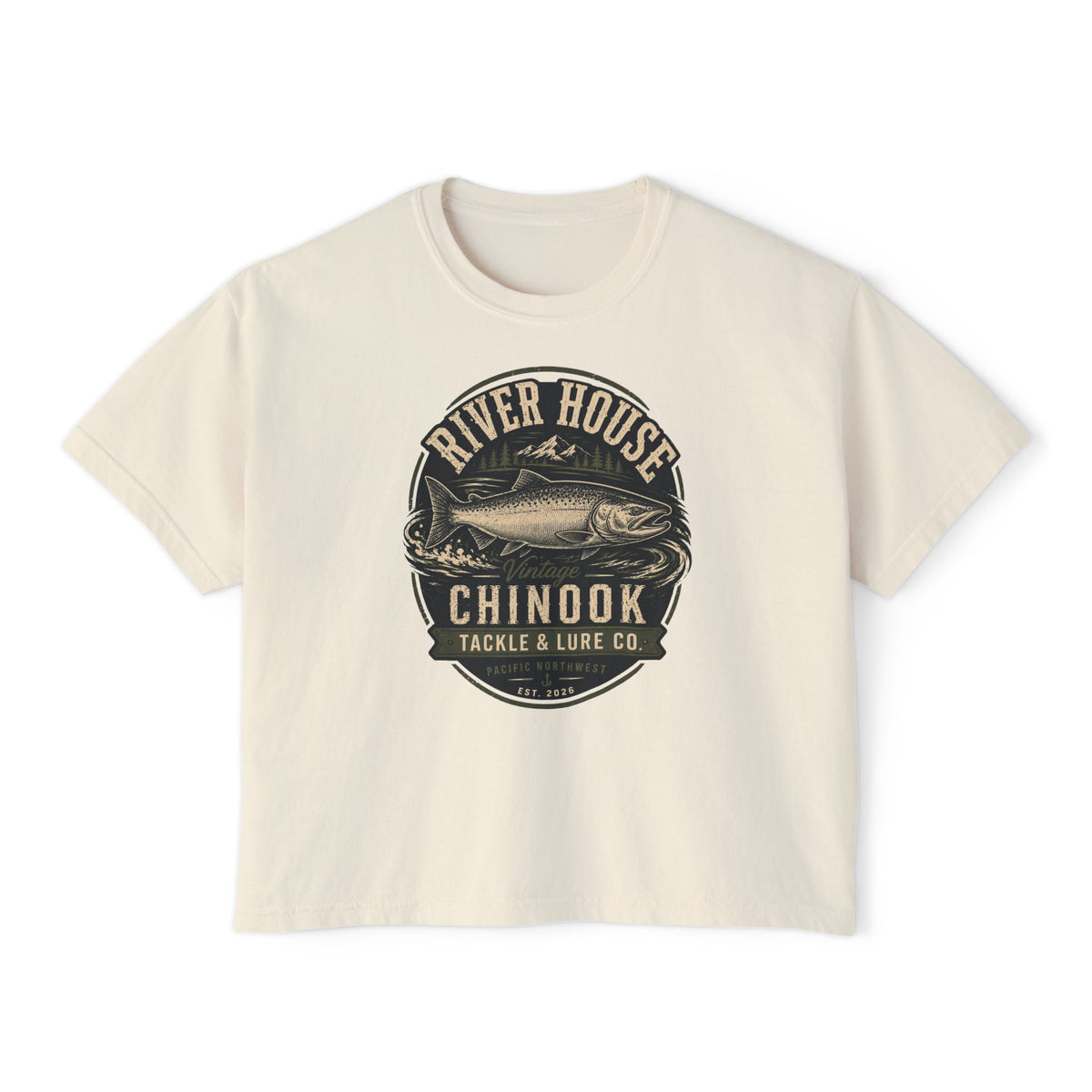 River House Chinook Shield Women’s Boxy Tee – River House Tackle Co. product view 1