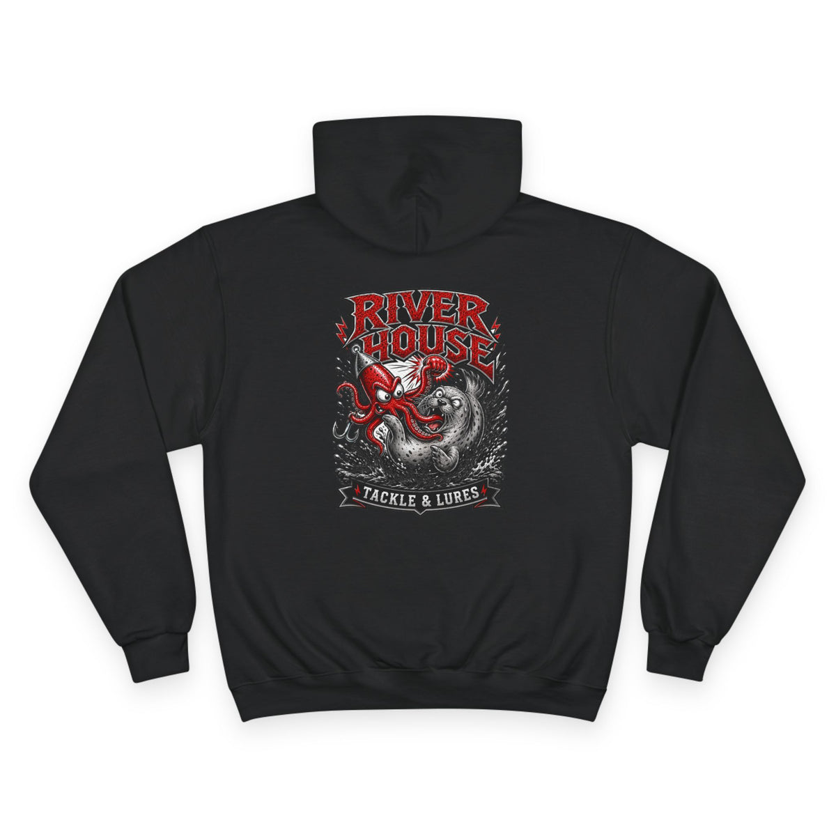 River House Inky Squid Lure Champion Hoodie – River House Tackle Co. product view 2