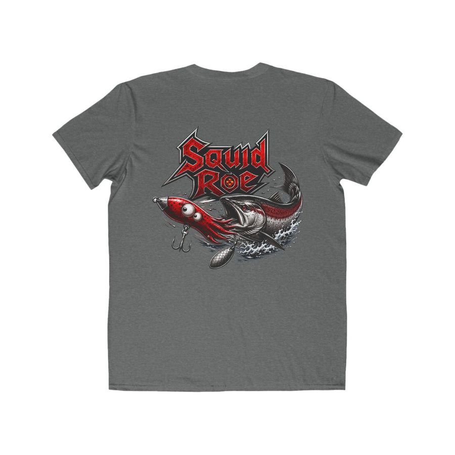 River House Fishing Tee — Inky in chase with Salmon – River House Tackle Co. product view 1