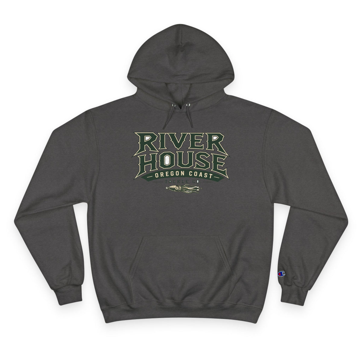 River House Salmon Lodge Champion Hoodie – River House Tackle Co. product view 5